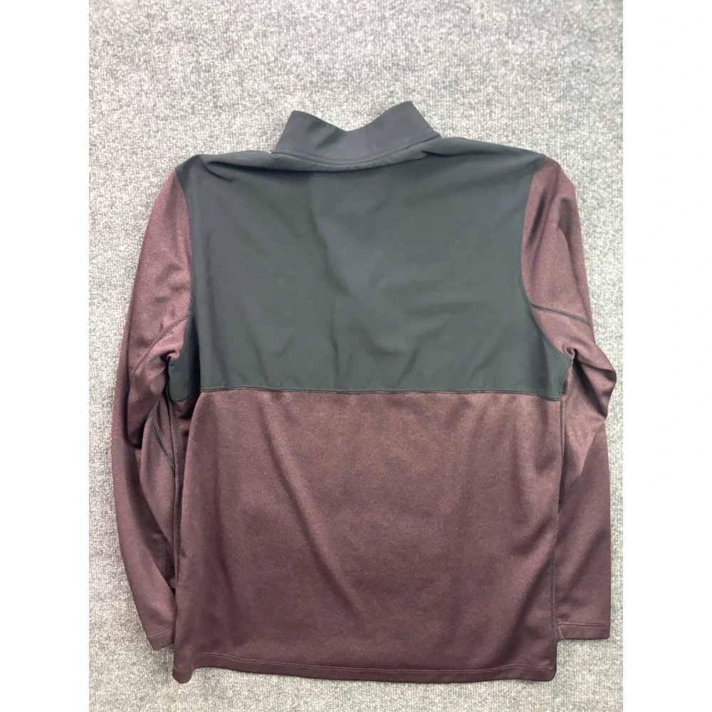 Nike Golf 1/4 Zip Pullover Mens Large Burgundy Black Dri-FIT Performance Top